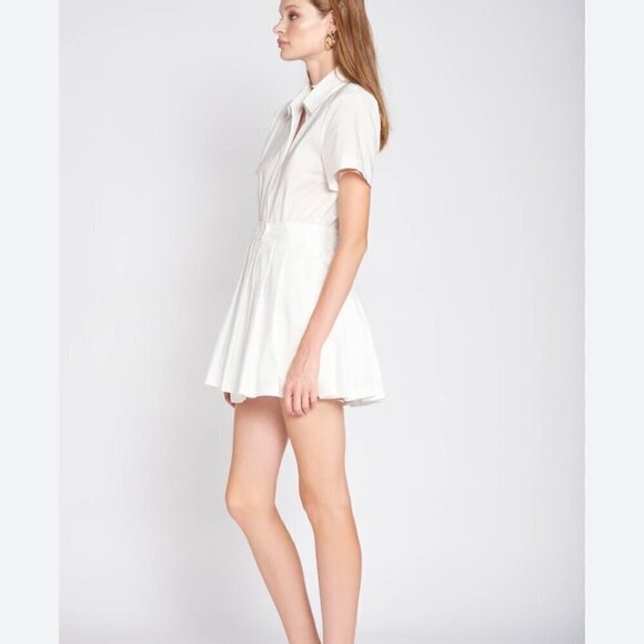 EN SAISON Noemi Poplin White Tennis Romper US S - Picture 3 of 8